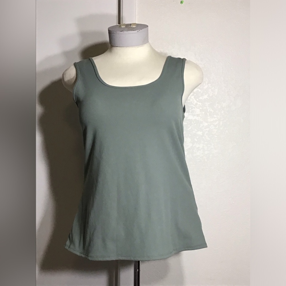 Zella Women’s Tank Top Shirt Green Sleeveless Scoop Neck Lenzing Sz 1X